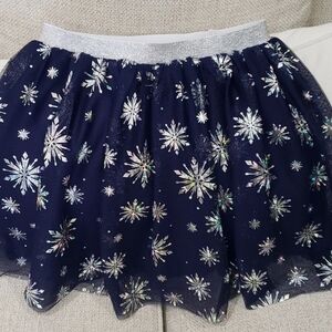 Disney blue skirt with white snowflakes  kids size 7